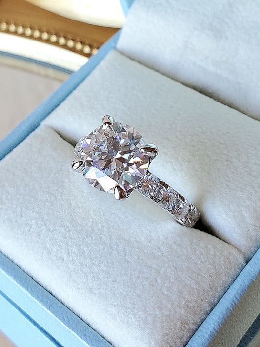 3.5ct Round Cut, Moissanite Engagement Ring