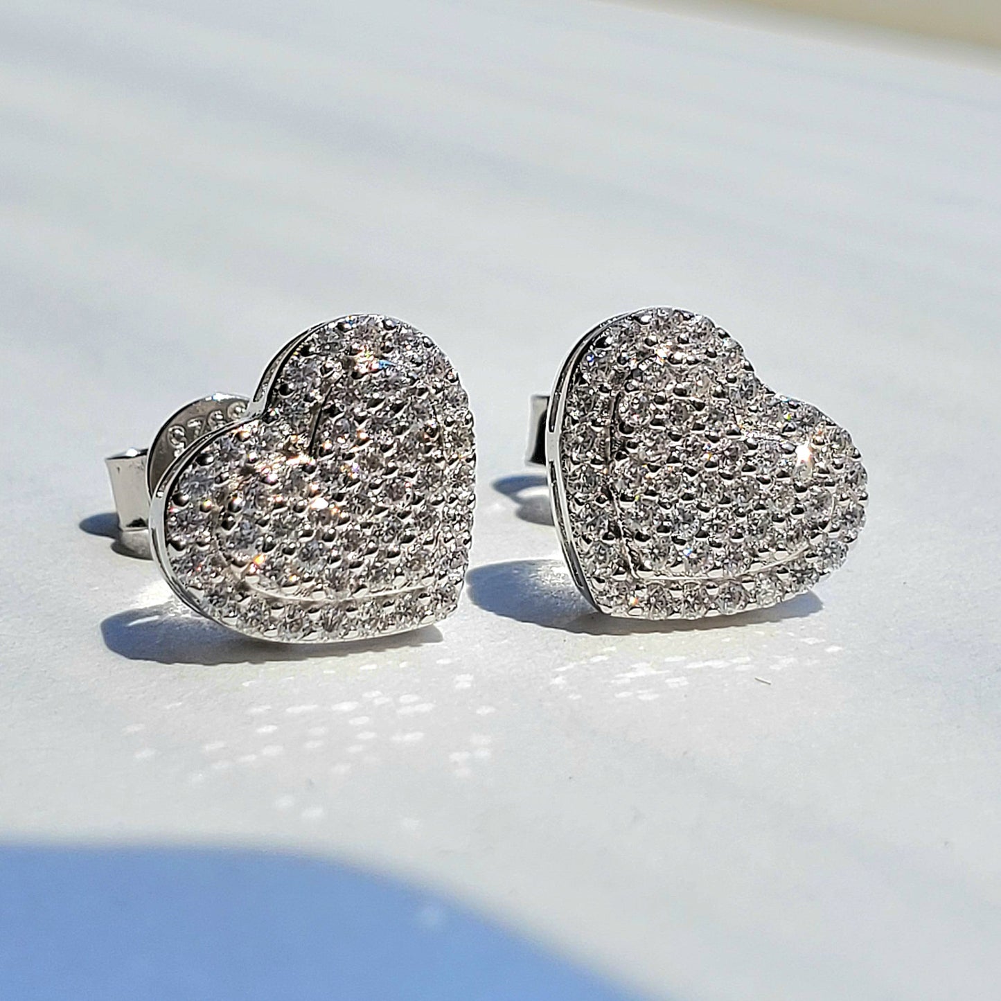 Heart Shape Moissanite Earrings 925 Sterling Silver