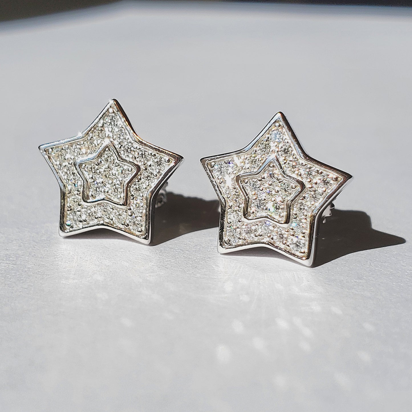 Star Moissanite Cluster Earrings | 925 Sterling Silver