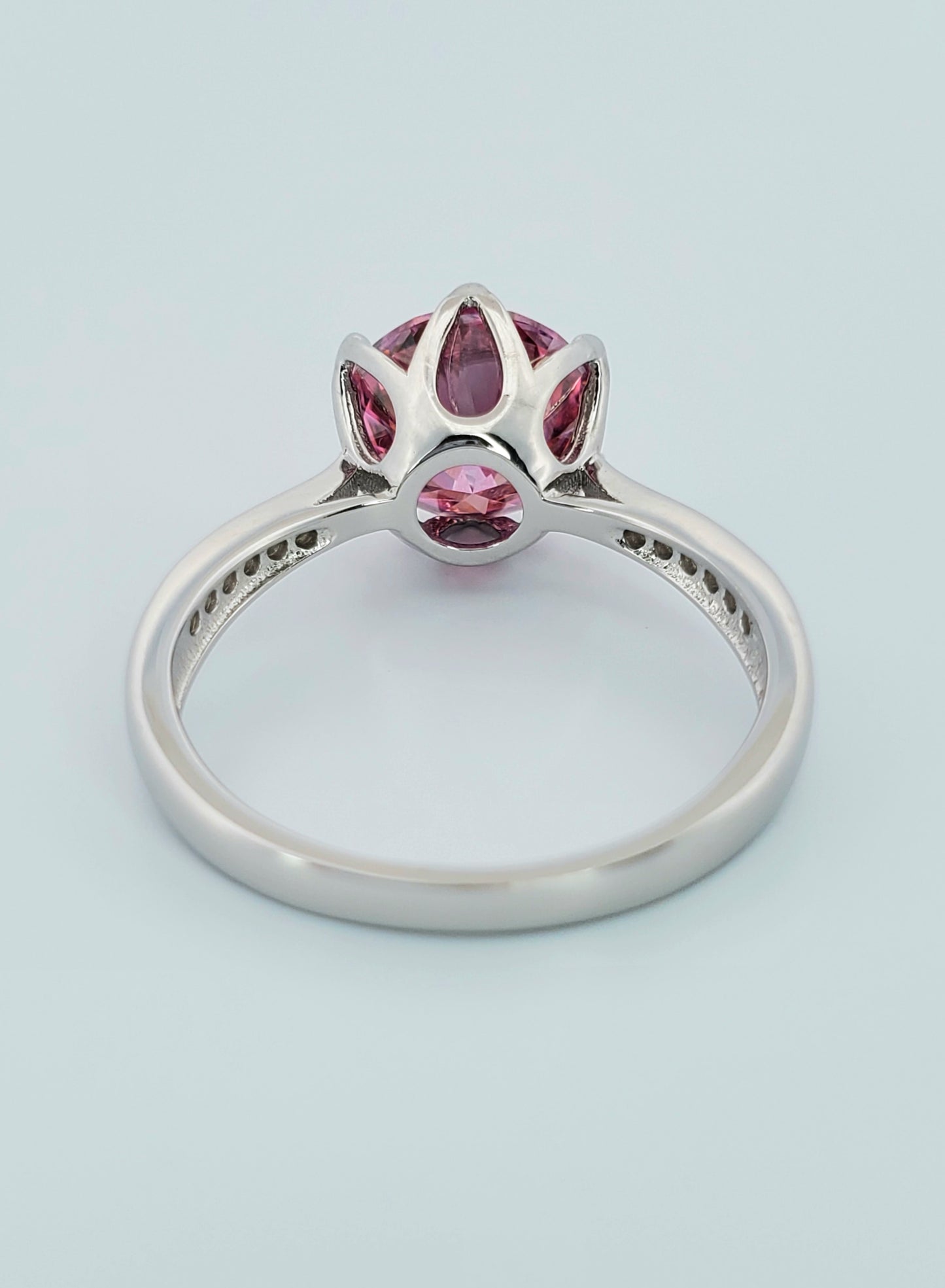 3ct Round Cut Pink Moissanite Ring 925 Sterling Silver