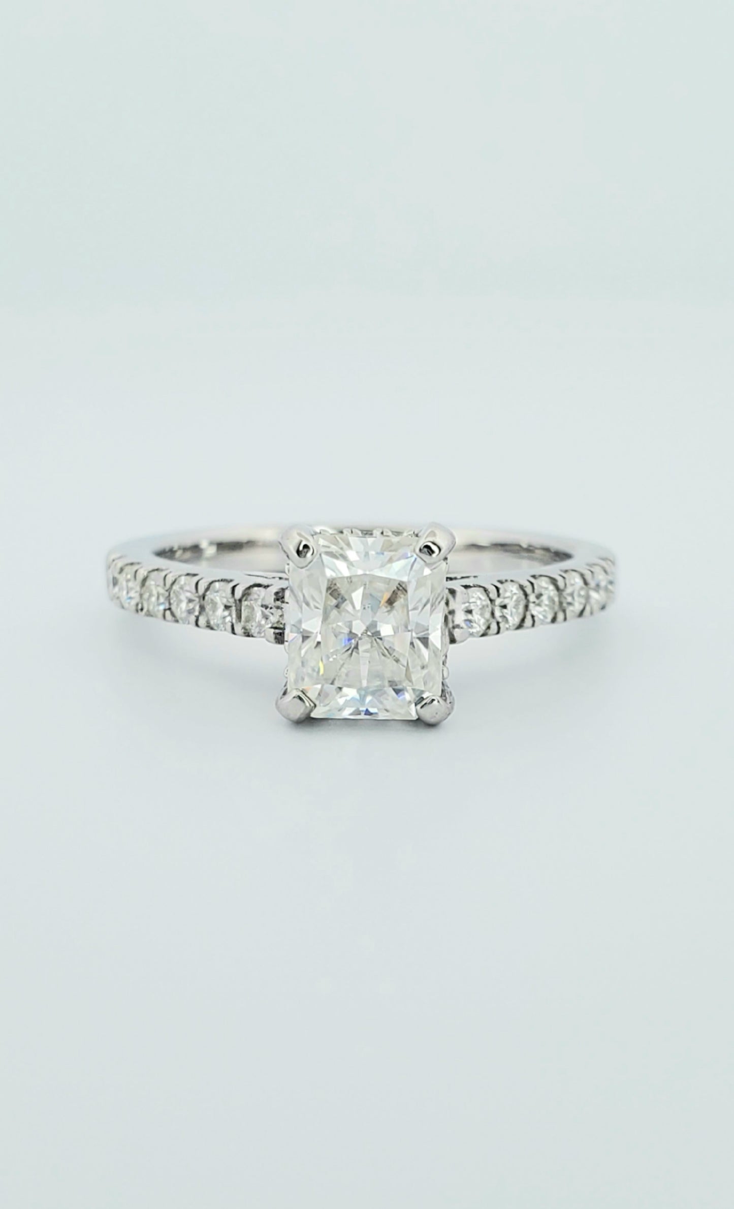 1.5ct Princess Cut Moissanite Engagement Ring