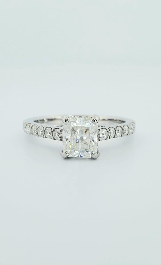 1.5ct Princess Cut Moissanite Engagement Ring