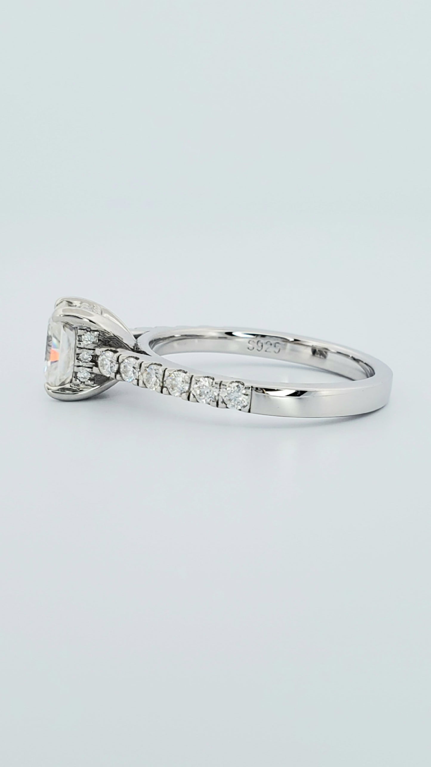 1.5ct Princess Cut Moissanite Engagement Ring