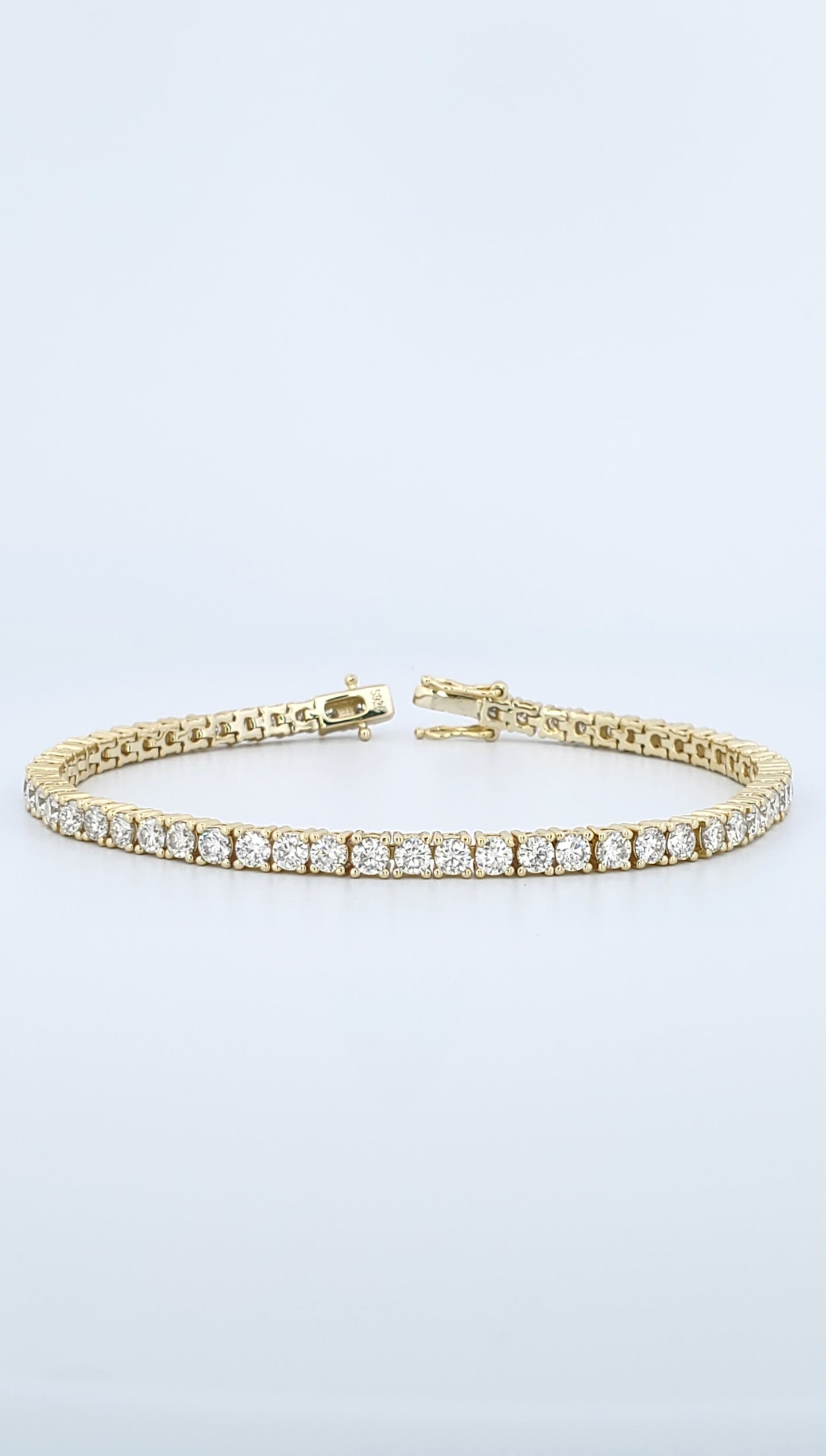 3mm Moissanite Tennis Bracelet 925 Sterling Silver in Gold Color