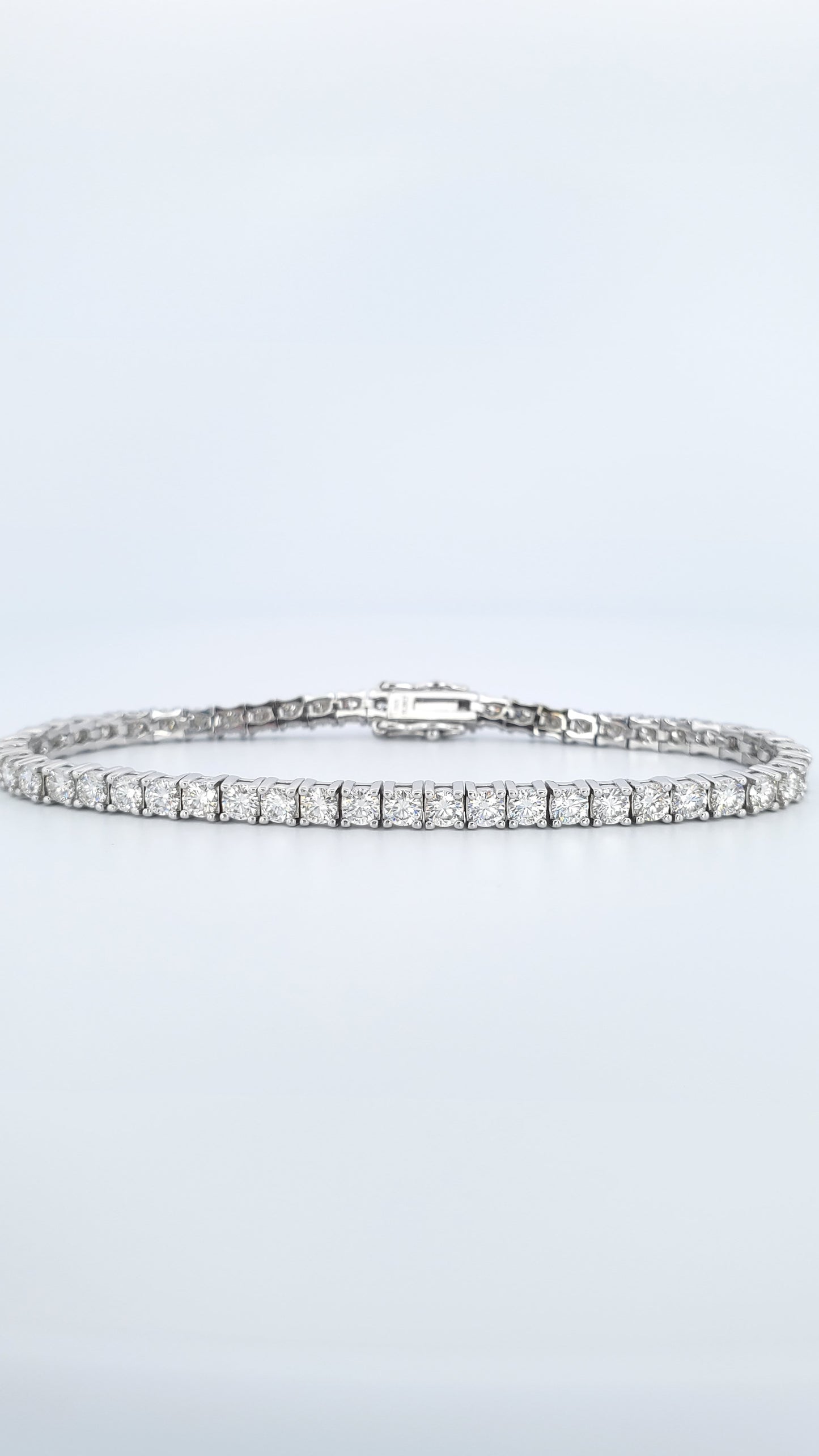 3mm Moissanite Tennis Bracelet 925 Sterling Silver In Silver color