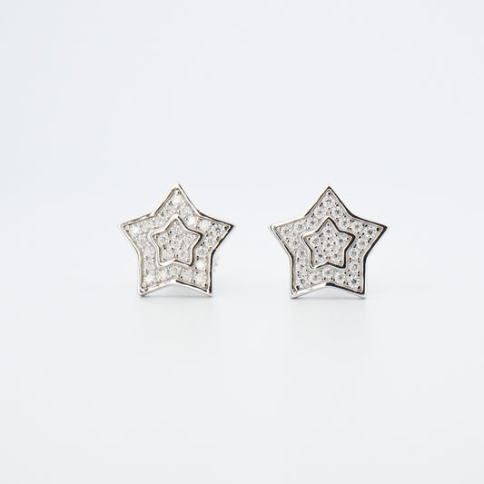 Star Moissanite Cluster Earrings | 925 Sterling Silver