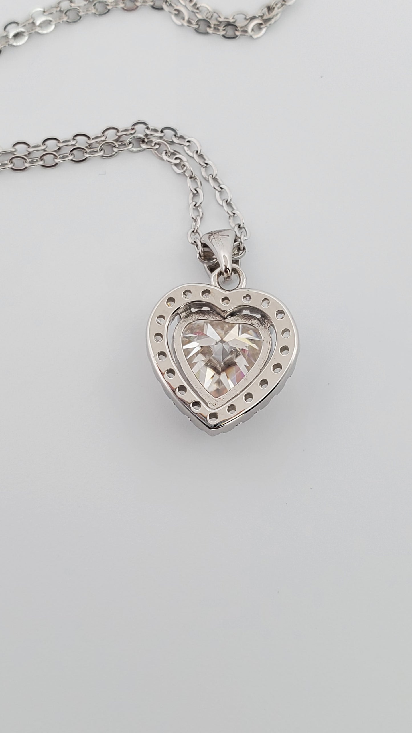 2ct Heart Cut Moissanite Pendant 925 Sterling Silver